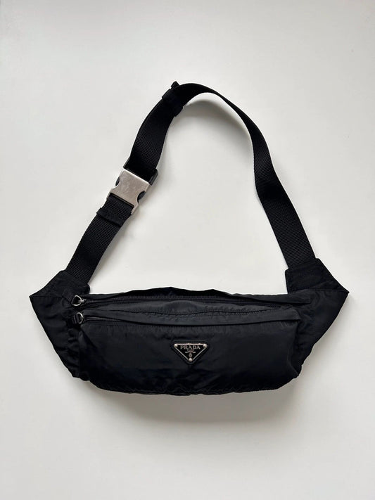Prada nylon triangle logo waist/ crossbody bag pouch bumbag
