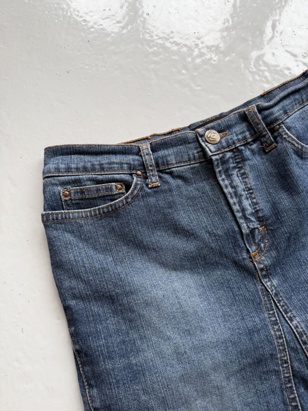 Just Cavalli y2k washed denim pencil skirt