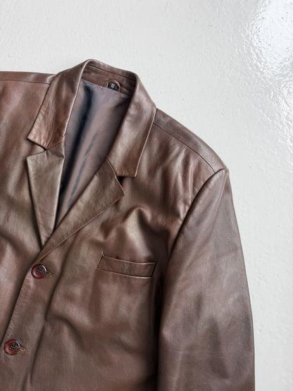 Vintage oversized calf leather blazer