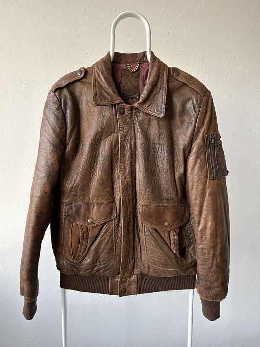 Vintage type a2 aviator lambskin nappa leather jacket
