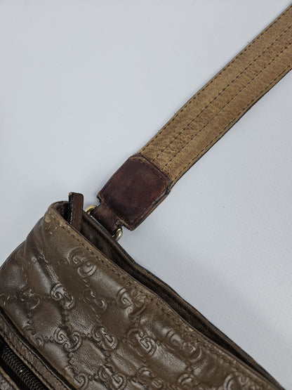 Gucci guccissima gg calf leather shoulder crossbody bag
