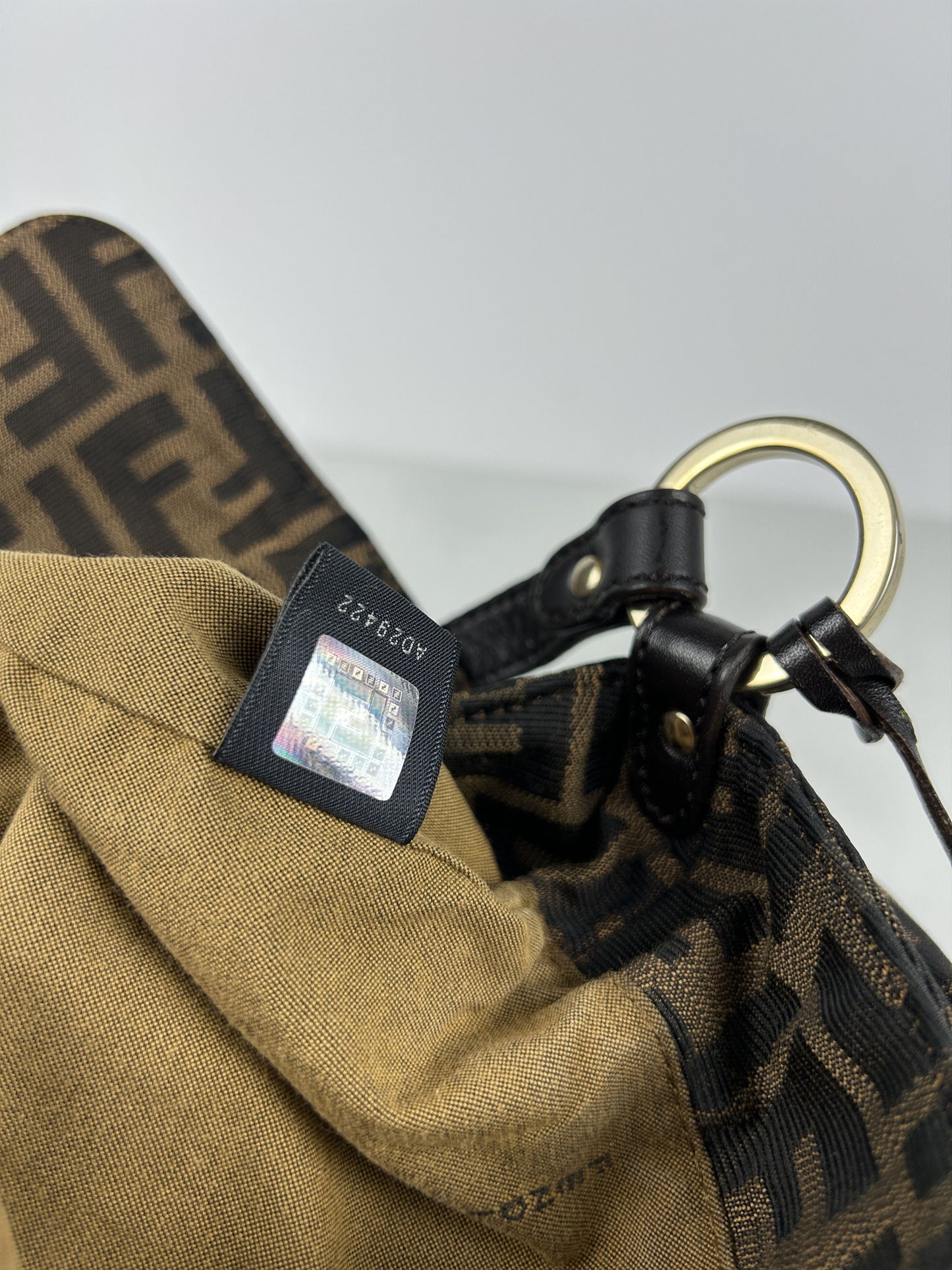 Fendi zucca monogram canvas chef bag baguette