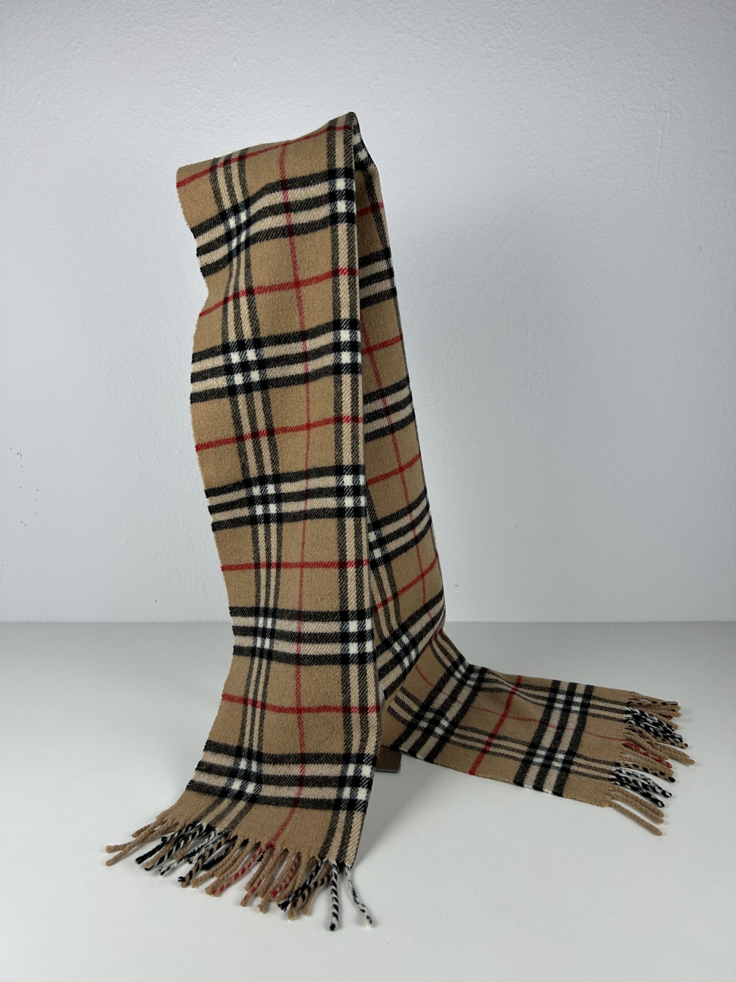 Vintage Burberry nova check merino wool and cashmere scarf