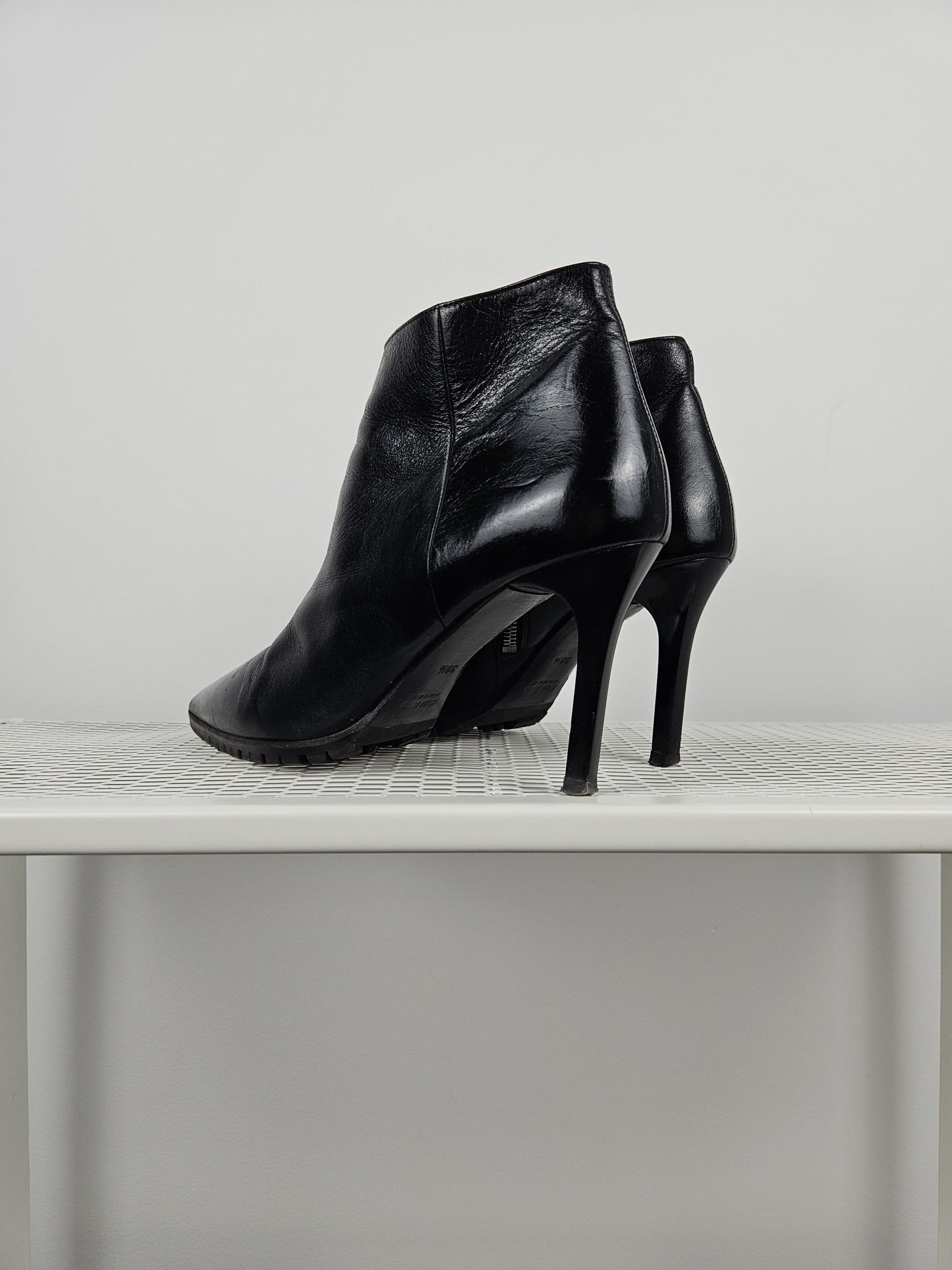 Miu Miu stiletto high heel ankle boots notched sole