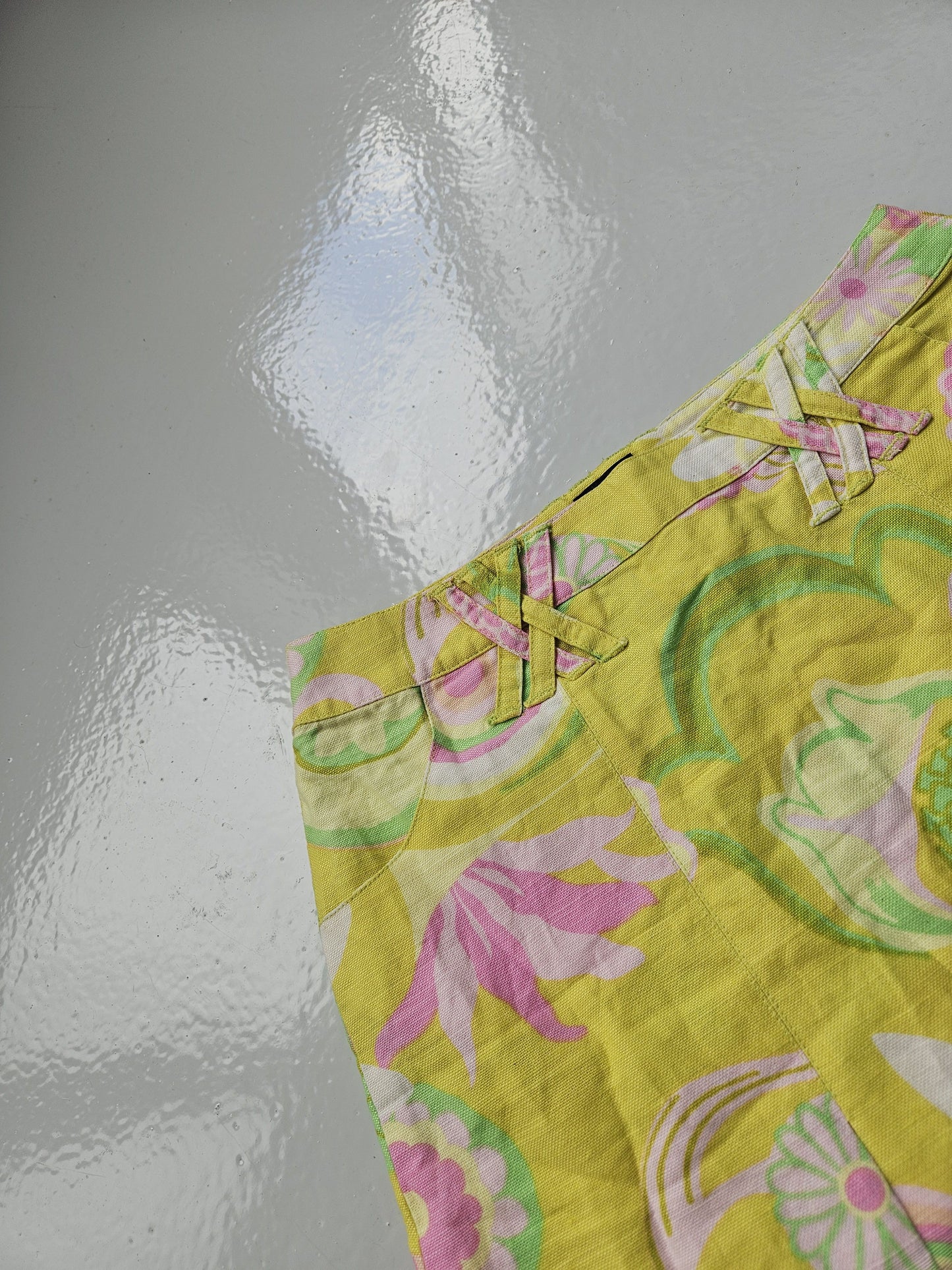 Dolce & Gabbana floral print linen & cotton mini skirt