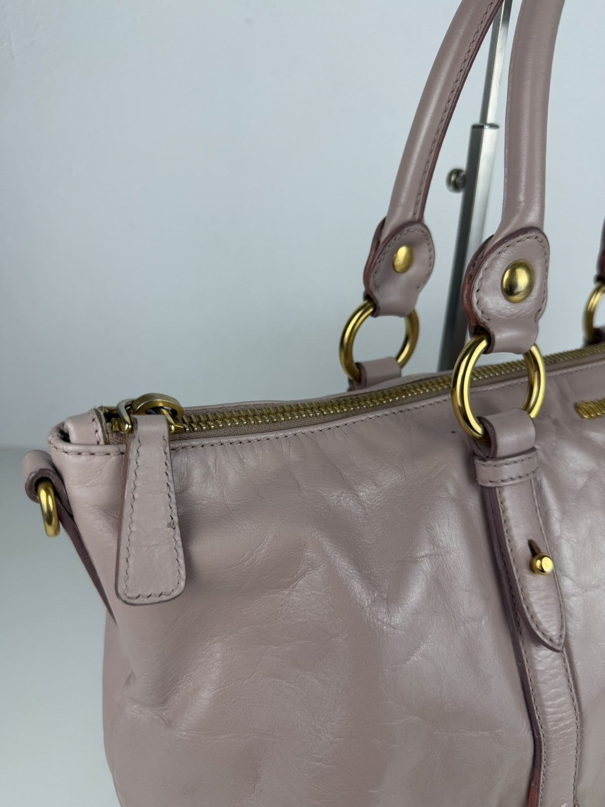 Miu Miu vitello top zip tote bag