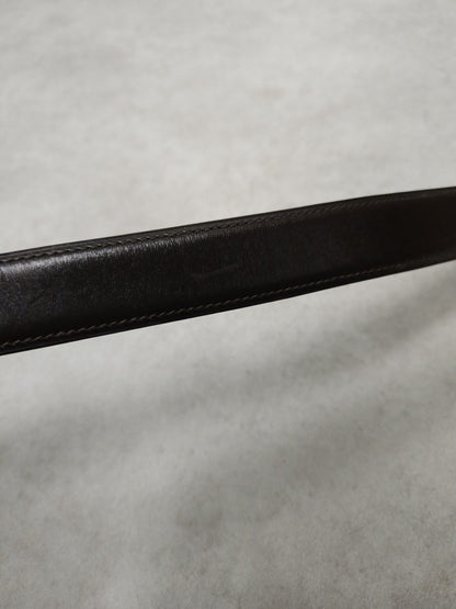 Vintage 1978 Hermes dark brown leather belt