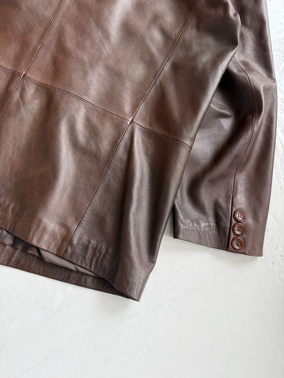Vintage oversized calf leather blazer