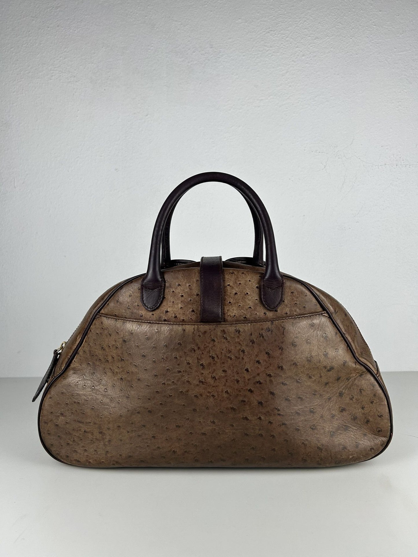 2000 Dior by John Galliano double saddle leather bowling bag