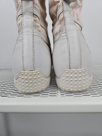 Vintage y2k dior monogram knee height lace up boots
