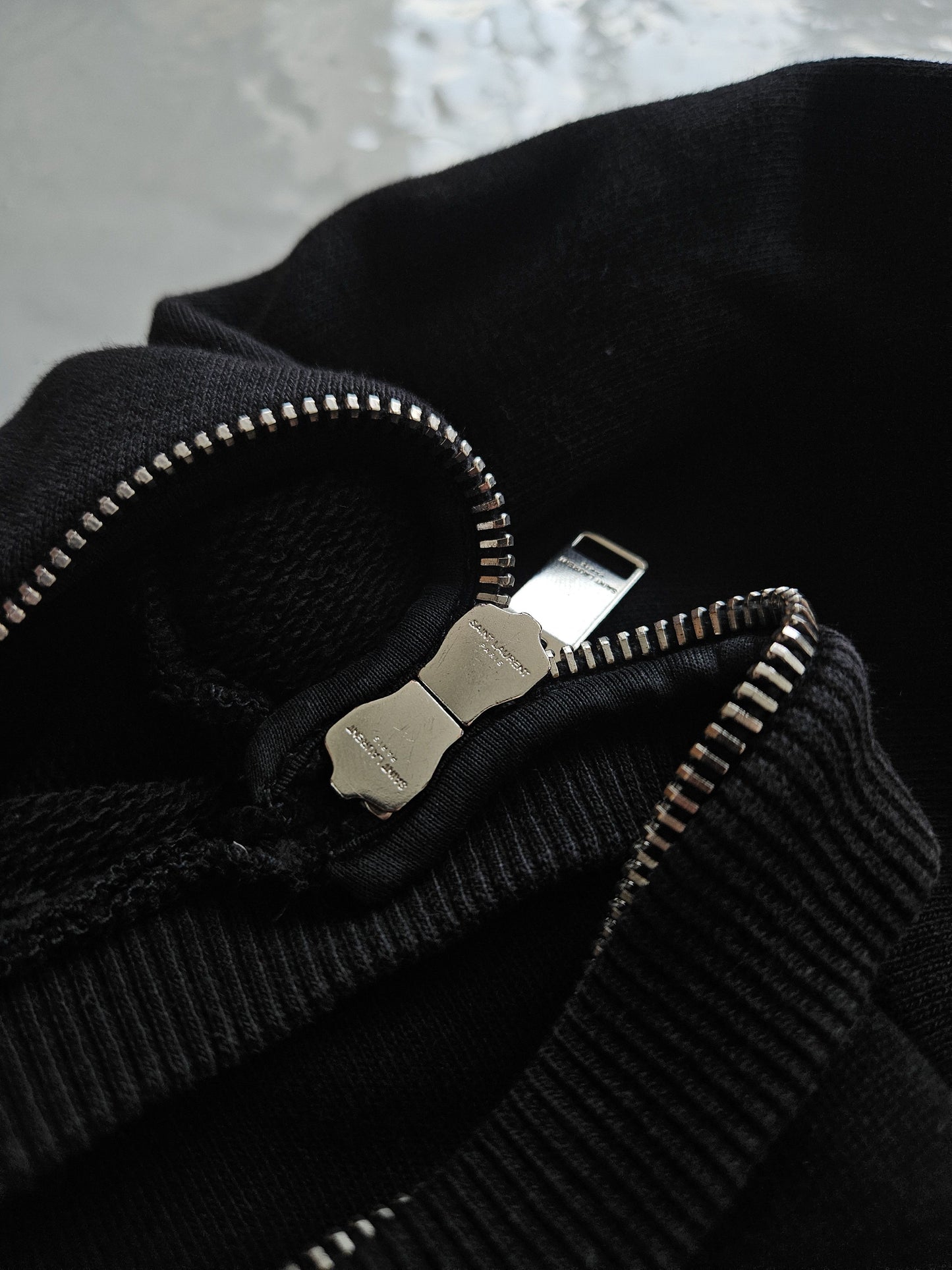 Saint Laurent zip off collar crewneck