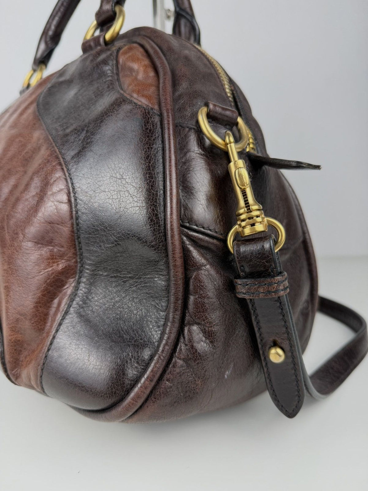 Miu Miu vitello leather bowling bag