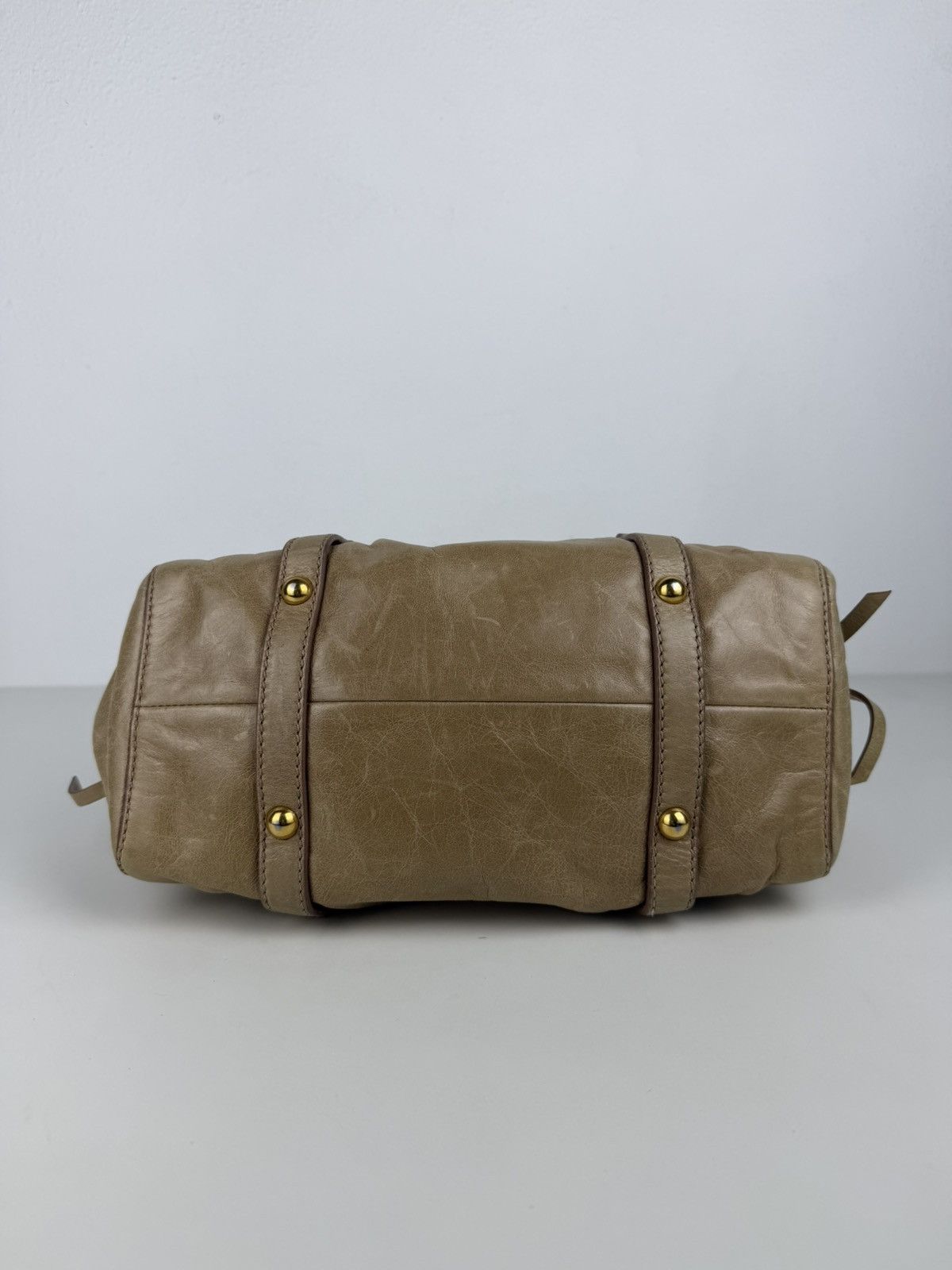 Miu miu bauletto vitello gathered leather mini handbag