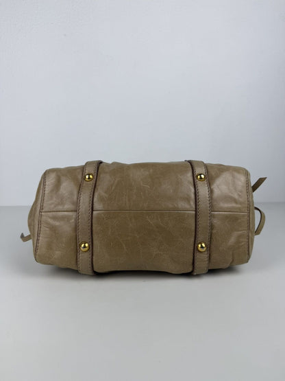 Miu miu bauletto vitello gathered leather mini handbag