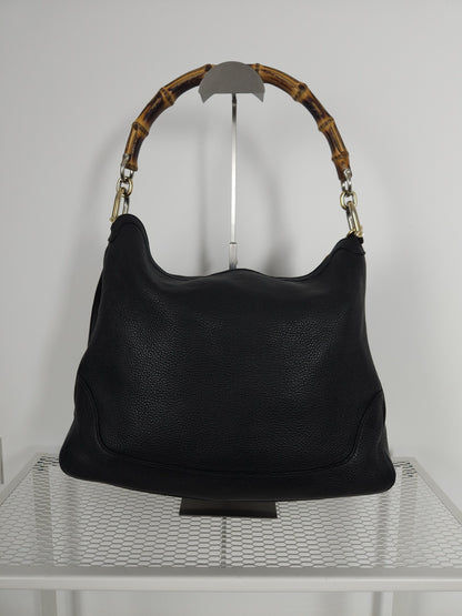Gucci bamboo top handle hobo handbag with shoulder strap