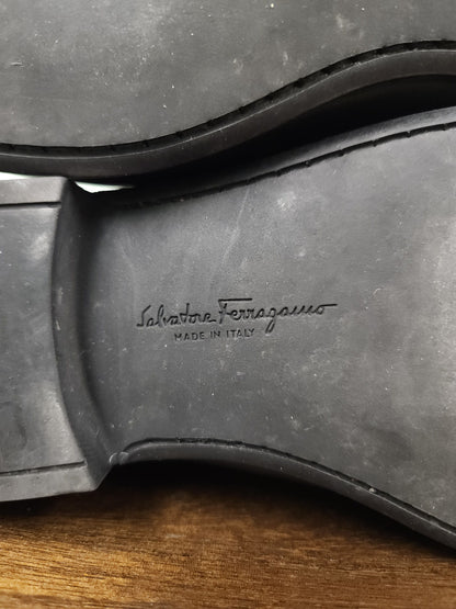 Salvatore Ferragamo gancini black leather loafers