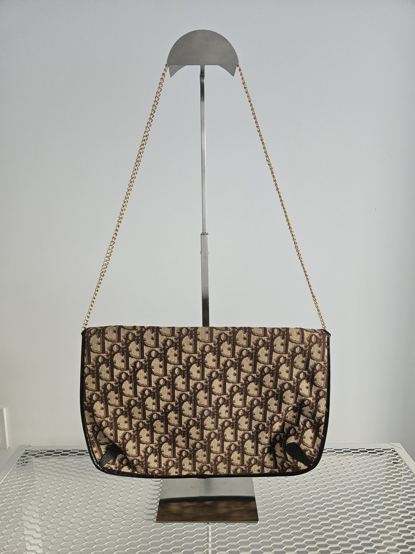 Vintage 80s Dior trotter chain flap shoulder/ crossbody bag