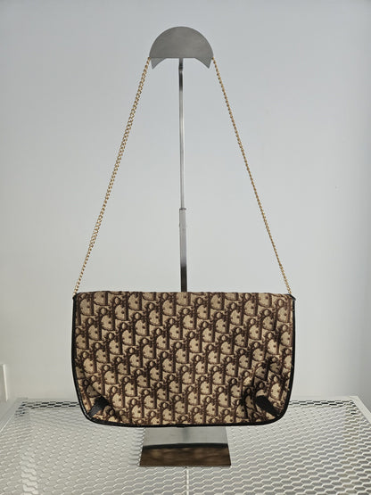 Vintage 80s Dior trotter chain flap shoulder/ crossbody bag