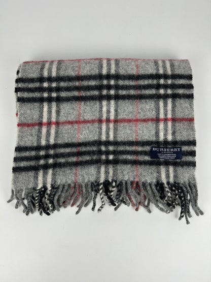 Vintage Burberry gray nova check wool scarf