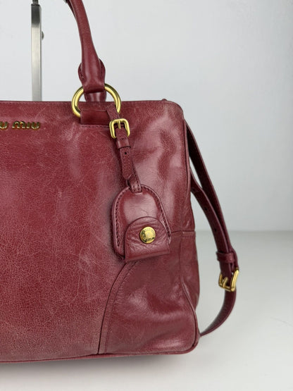 Miu miu vitello lux leather tote bag