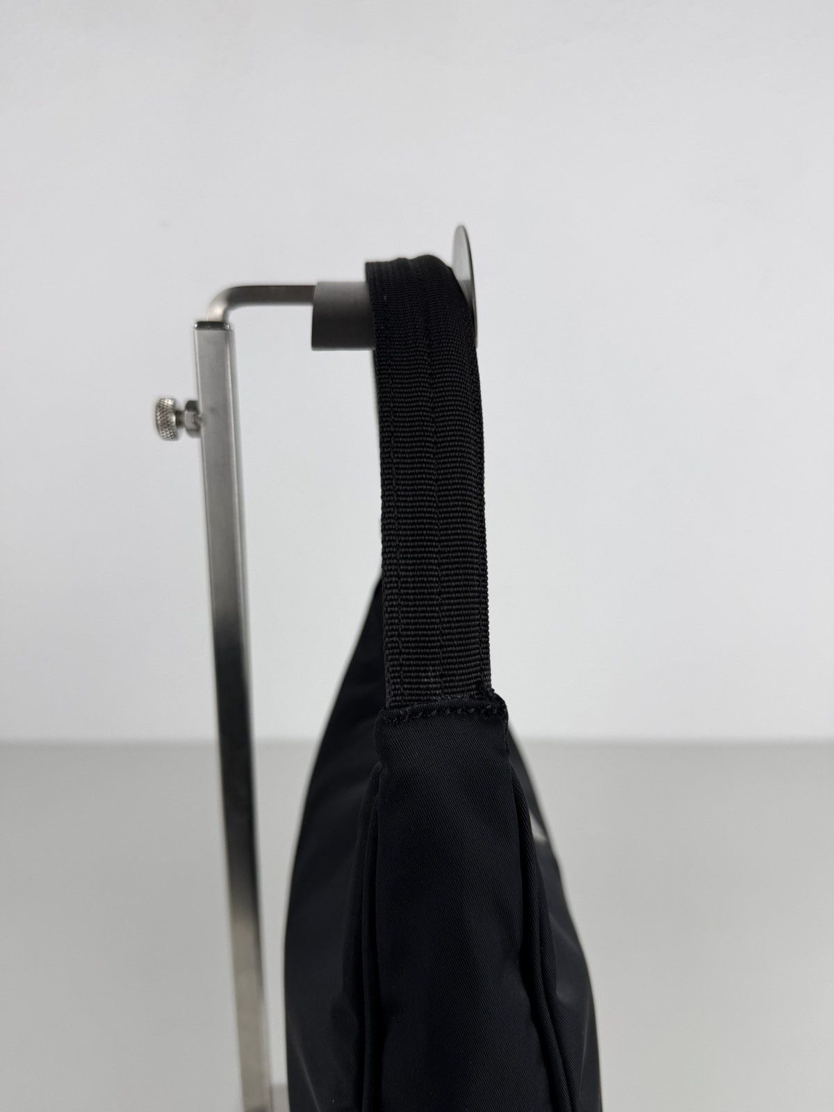 Vintage prada tessuto nylon triangle logo mini hobo bag