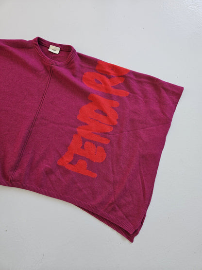 Fendi roma wool blend poncho