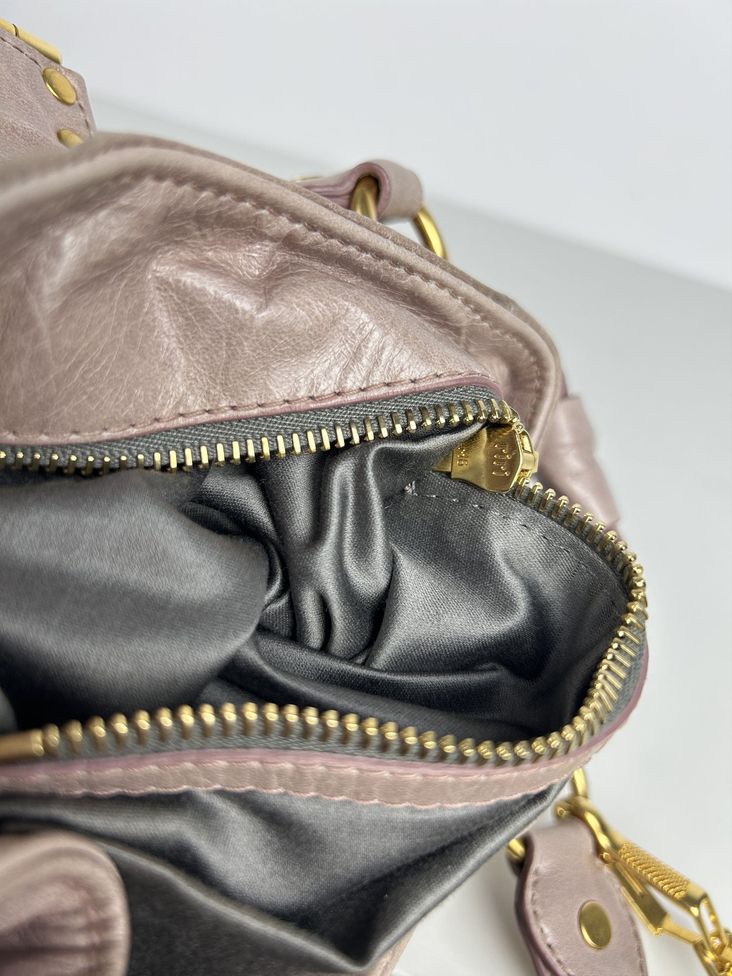 Miu miu mini bow bag in dusty pink