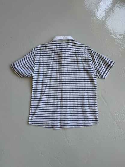Burberry black label striped short sleeve shirt