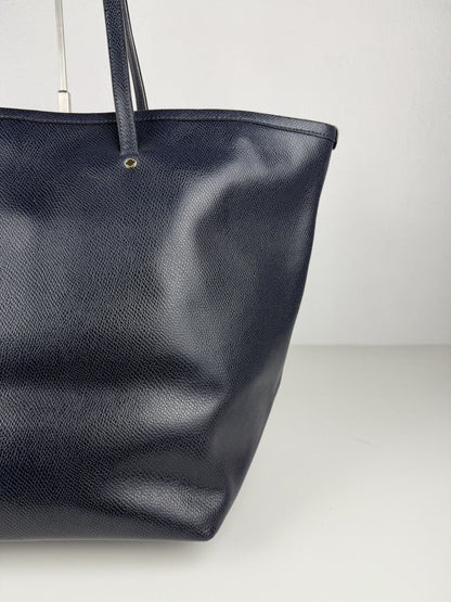 Coach crossgrain leather taxi tote dark navy