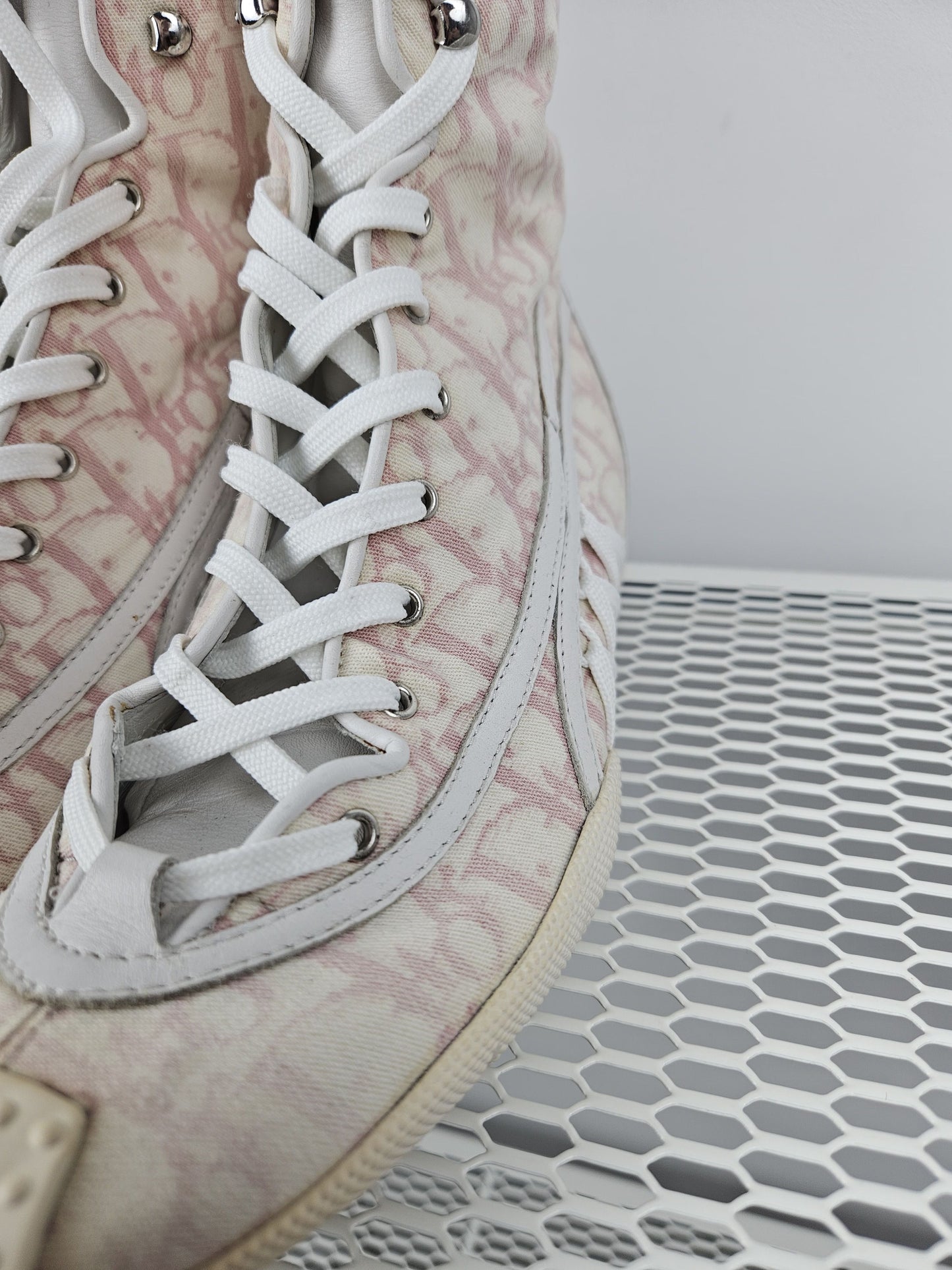 Vintage y2k dior monogram knee height lace up boots