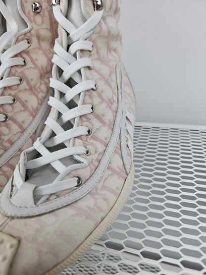 Vintage y2k dior monogram knee height lace up boots