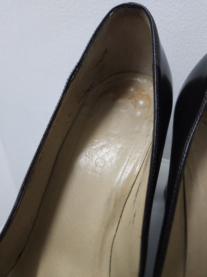 Archive Gucci square toe block heel pumps mules