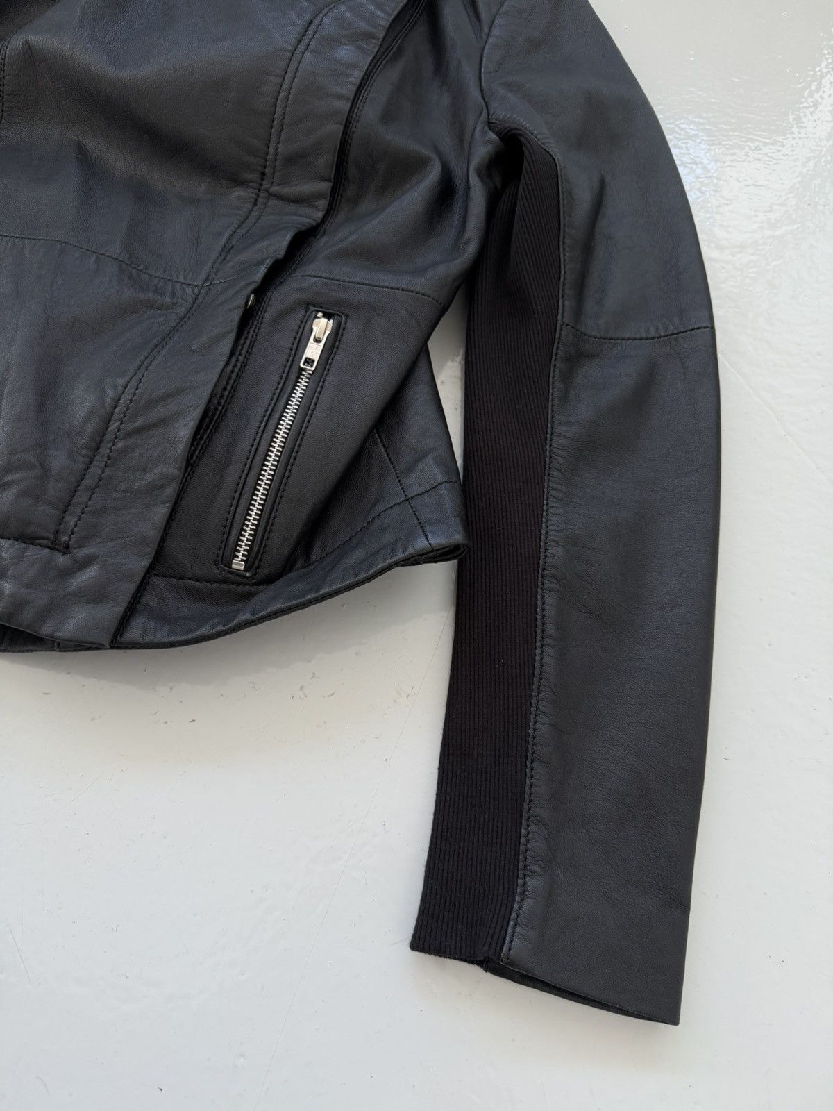 Vintage Saint Tropez asymmetrical leather jacket