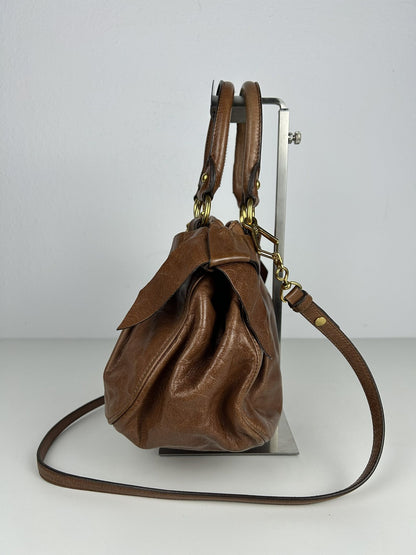 Miu miu mini bow bag in brown