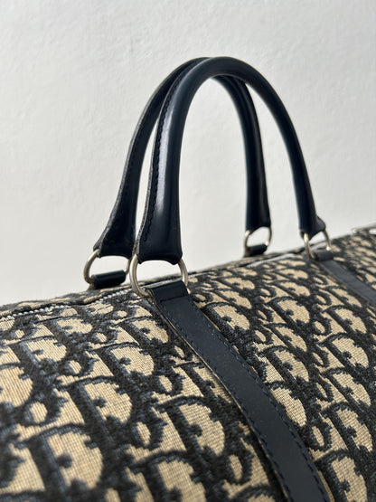 Vintage 70s Dior trotter oblique monogram canvas bowling bag
