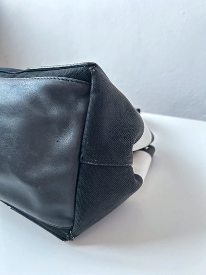 Balenciaga navy cabas logo tote bag small
