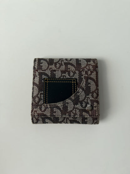Dior trifold street chic monogram canvas and leather wallet