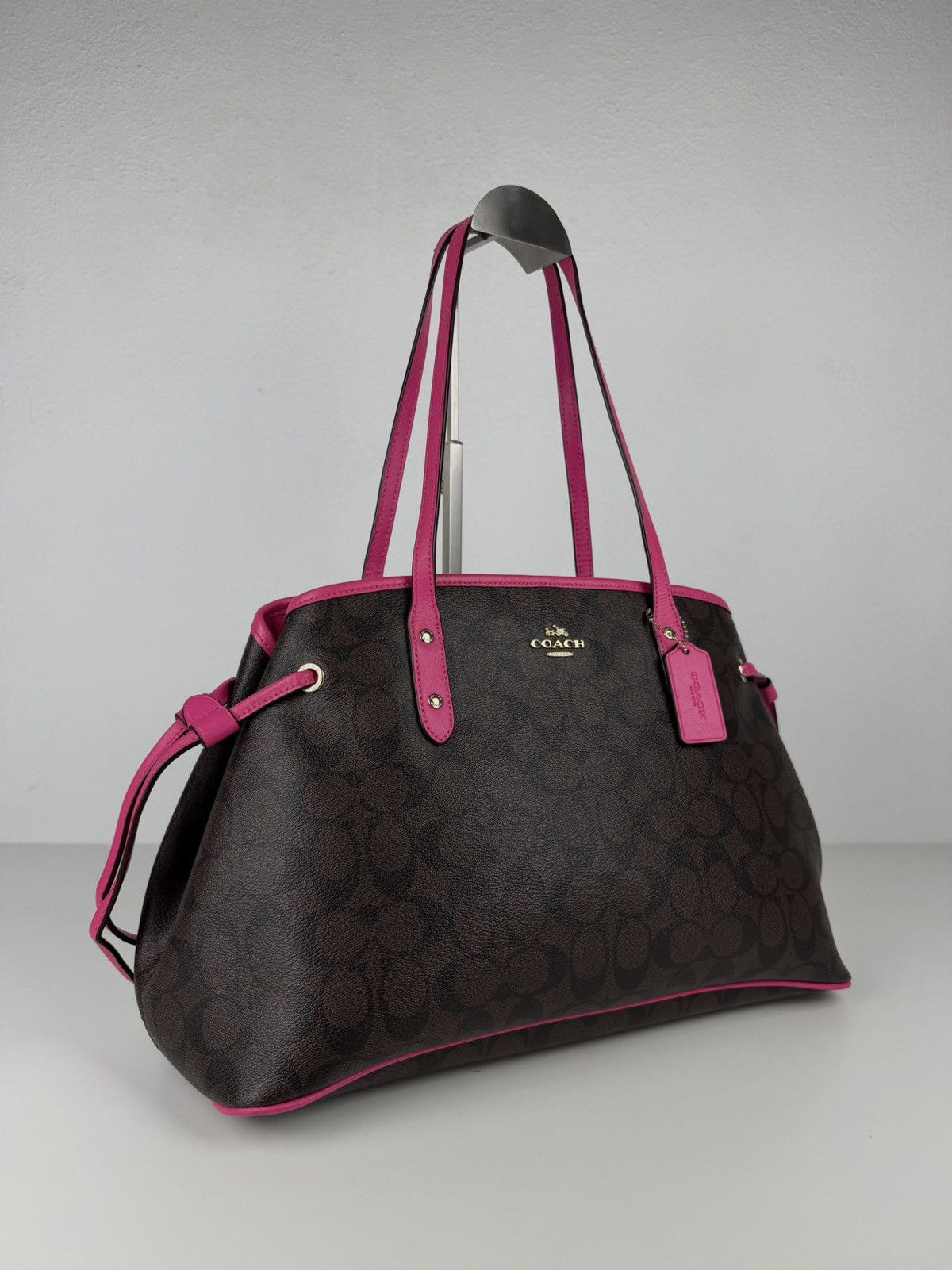 Coach signature coated canvas drawstring carryall tote