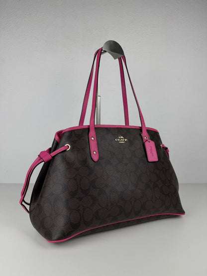 Coach signature coated canvas drawstring carryall tote