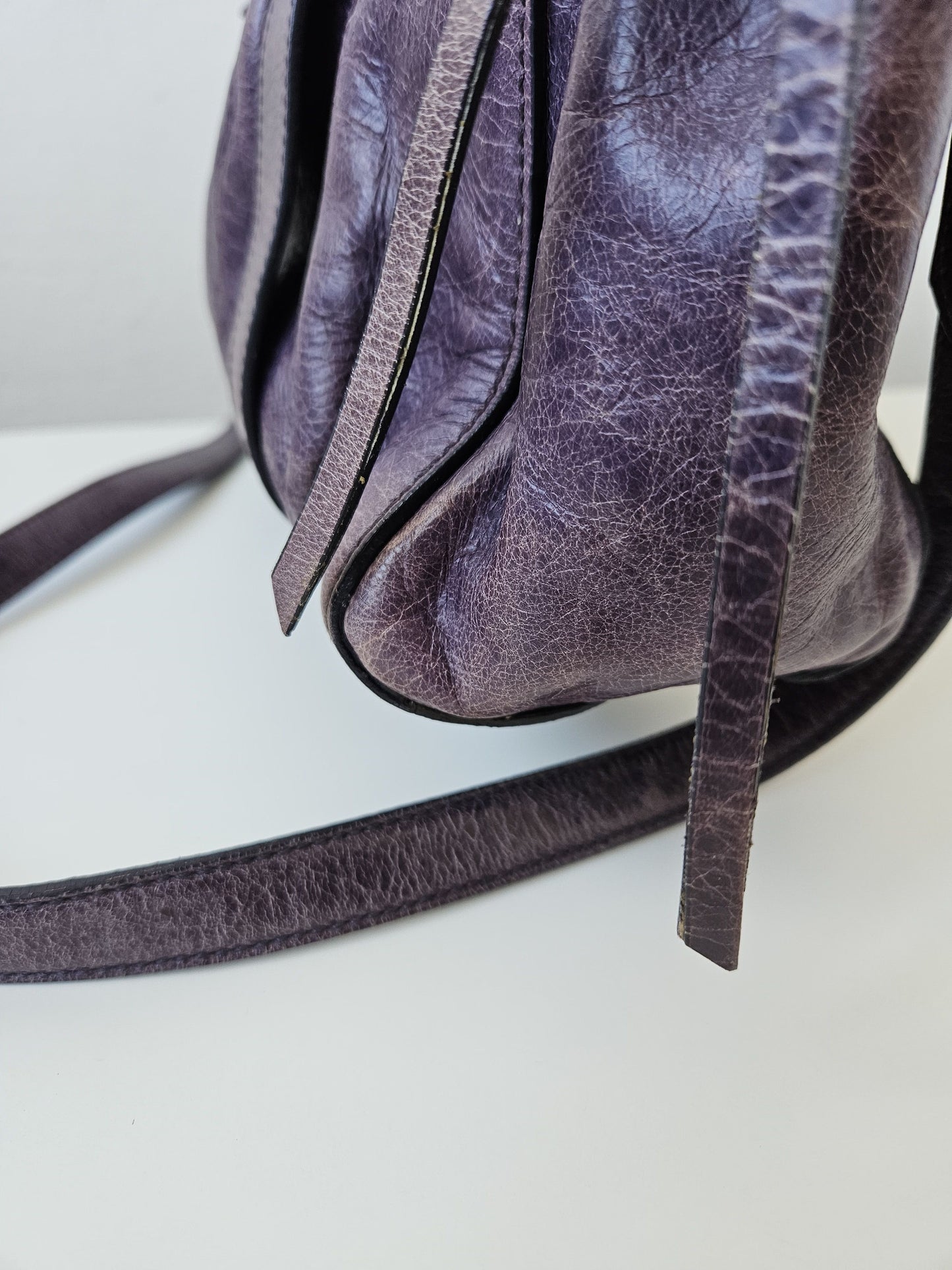 Miu miu vitello bauletto aperto gathered leather handbag