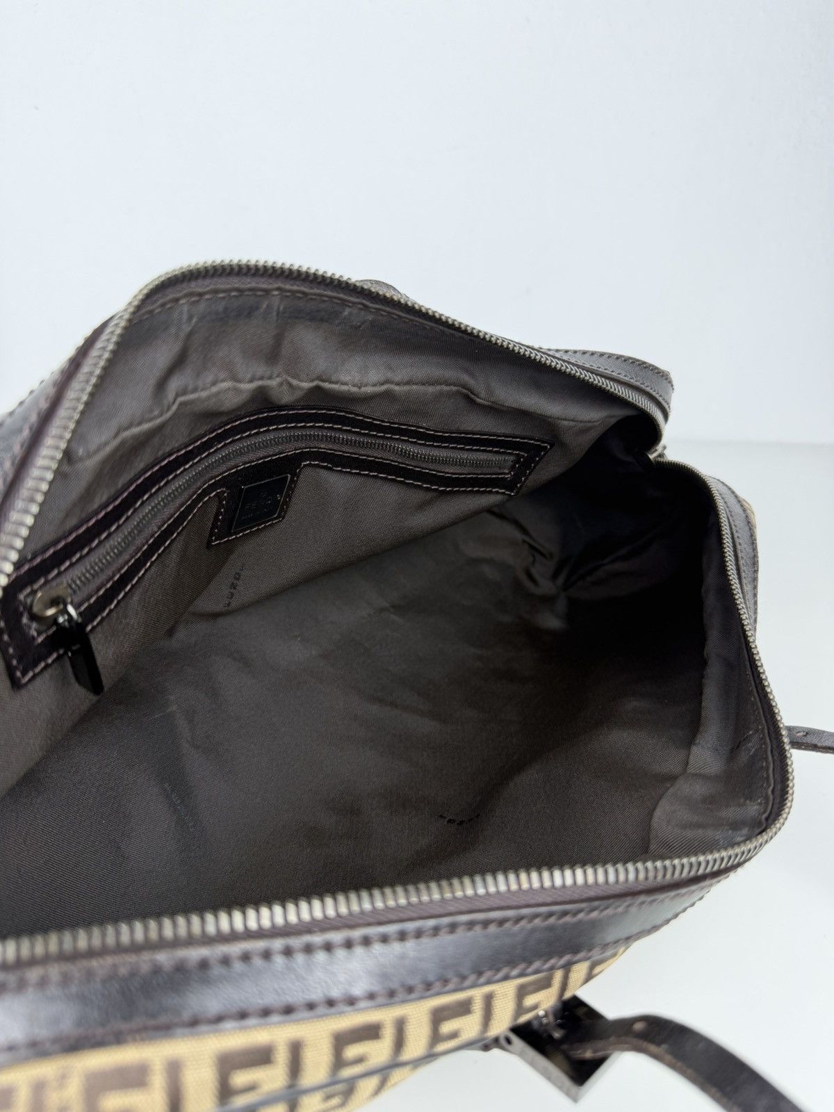 Fendi zucchino monogram canvas mini bowling bag