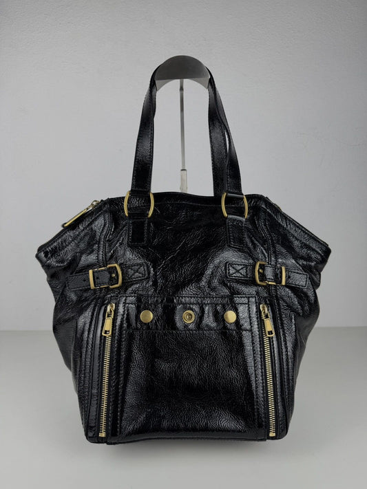SS2009 YSL Rive Gauche sac downtown patent leather tote bag