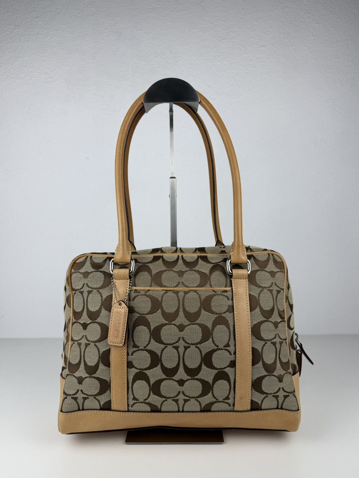 Coach signature canvas and leather satchel