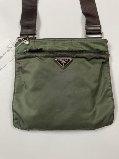 Prada nylon triangle logo small shoulder crossbody bag