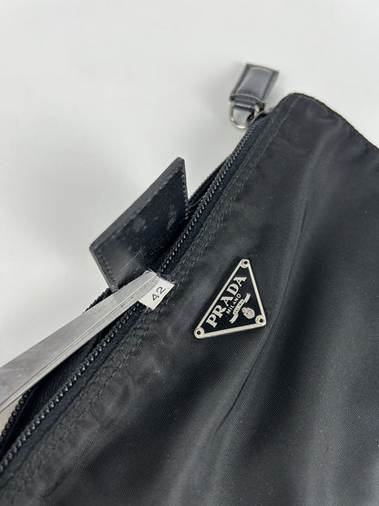 Prada nylon triangle logo mini pouch
