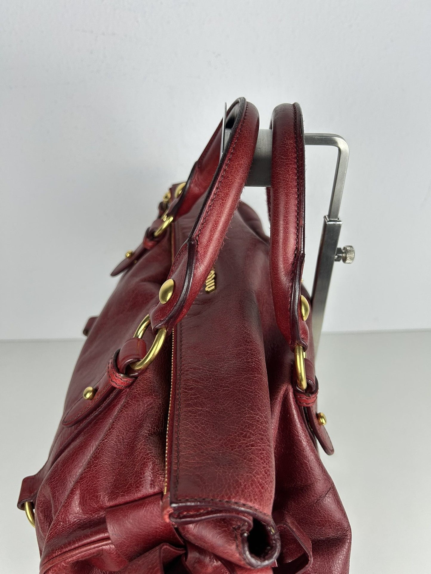 Miu miu vitello bow bag in red