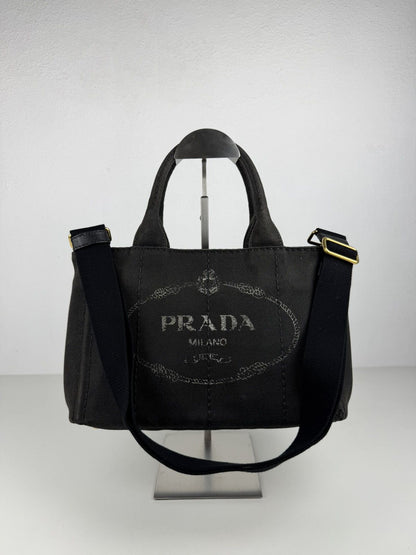 Prada canapa canvas tote small