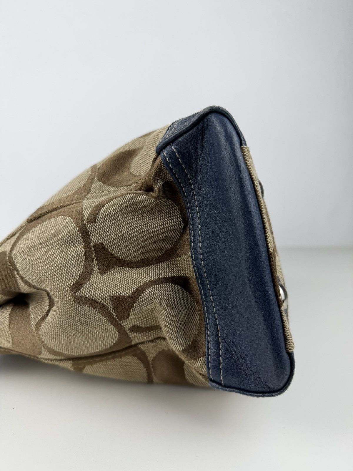 Coach park signature carryall canvas and leather tote