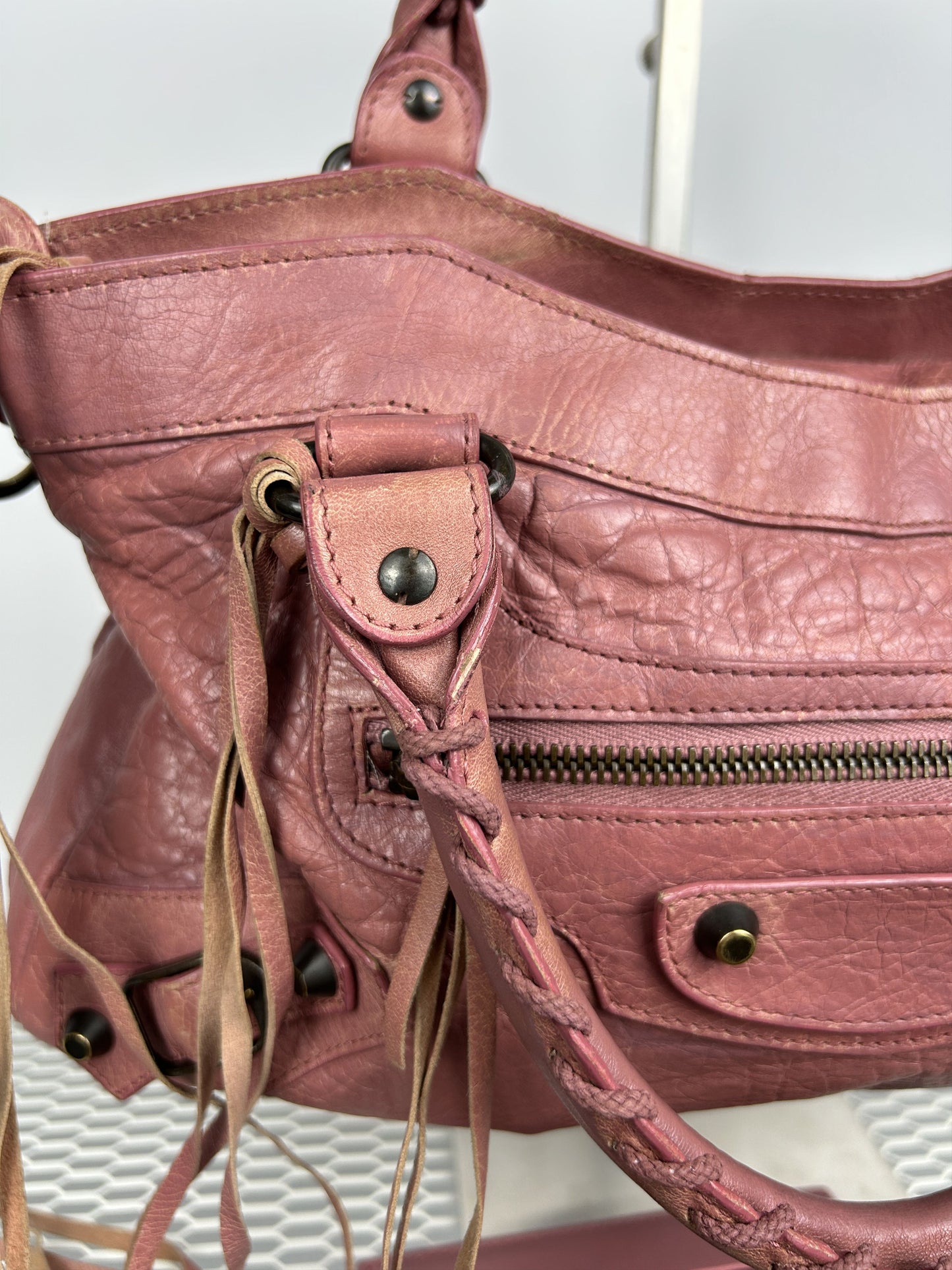 Balenciaga first bag in dusty pink