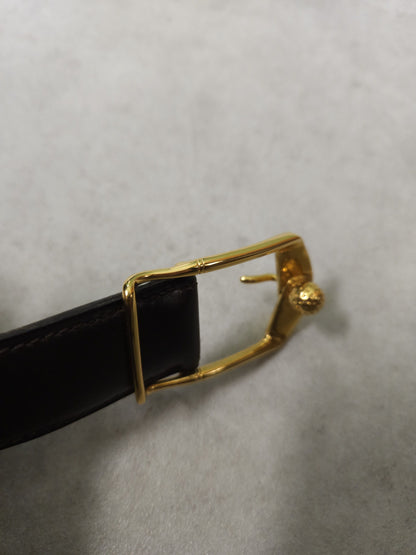 Vintage 1978 Hermes dark brown leather belt